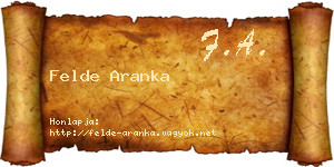 Felde Aranka névjegykártya